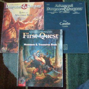 3 MONSTERS & TREASURES + RULES & ADVENTURES BOOK LOT DUNGEONS & DRAGONS AD&D D&D